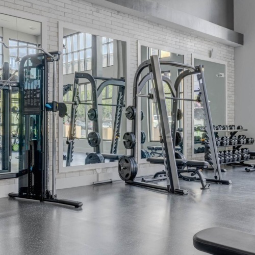 a gym with exercise equipment